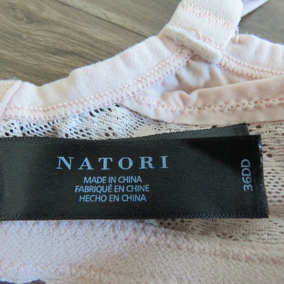 NATORI Bliss Perfection Unlined Underwired Lace Bra in Rose Beige - Size 36DD - Picture 13 of 14
